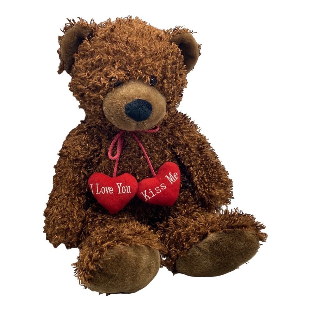 Commonwealth Hearts Valentine Love Romance Plush Stuffed Teddy Bear 15” Seated